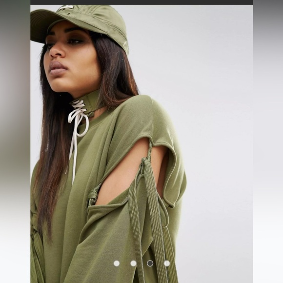 Fenty X Puma Rihanna Boho Tie sleeve Sweatshirt /Dress NWOT - Picture 3 of 14